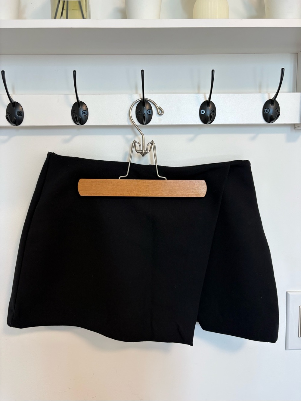 Zara Black Wrap-Front Skort